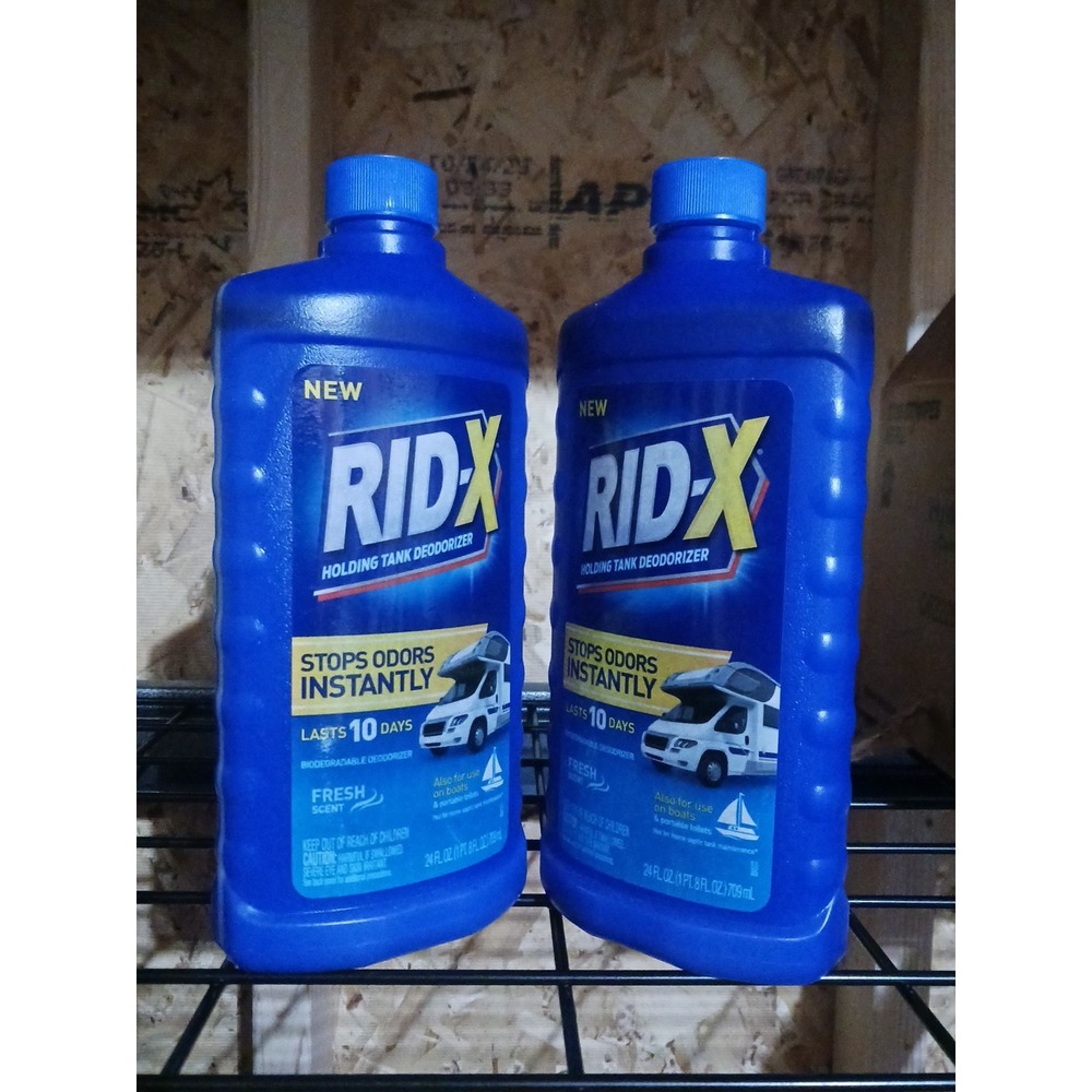 Outdoor Camping *NEW*2pk Rid-X Holding Tank Deodorizer Fresh Scent 24oz 2bottles